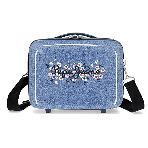 Pepe Jeans Cyfrowa kosmetyczka, regulowana, z torbą na ramię, niebieska, 29 x 21 x 15 cm, sztywna, ABS 9,14 l