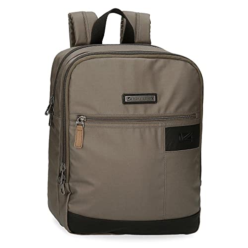 Pepe Jeans Bremen plecak na laptopa, regulowany, 13,3 cala, brązowy, 27 x 36 x 12 cm, bawełna z detalami ze sztucznej skóry 11,66 l