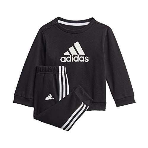 Adidas GM8977 I BOS Jog FT zestaw sportowy unisex-baby top: czarny/biały dół: czarny/biały 2-3A