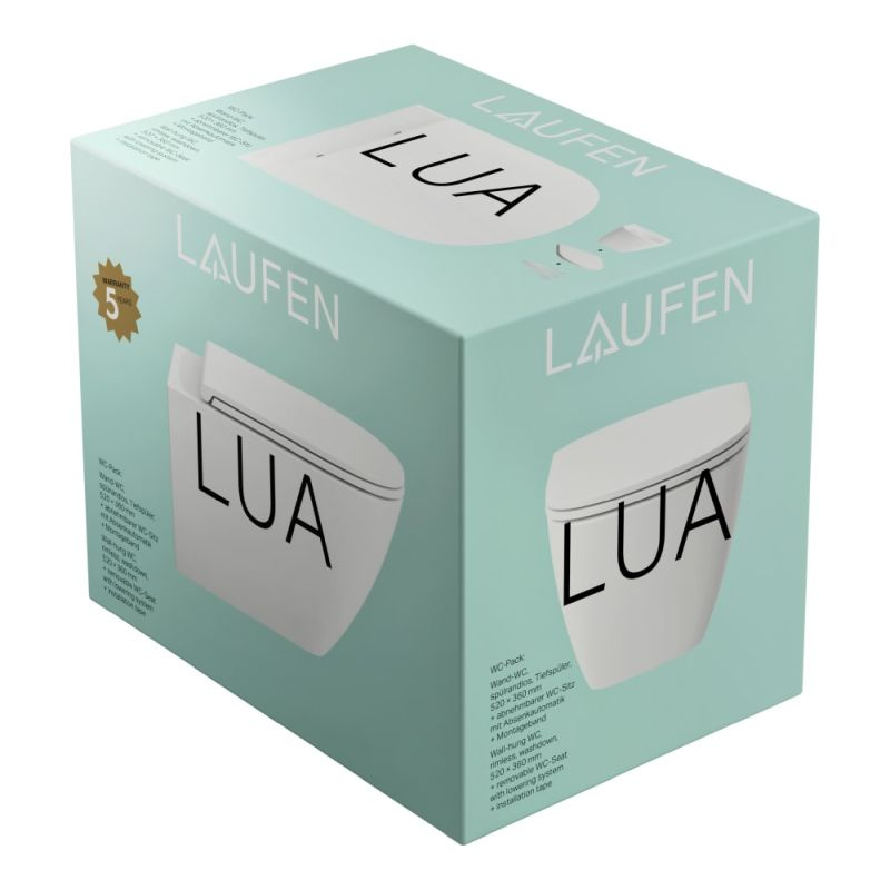 Laufen Lua Zestaw Toaleta WC podwieszana Rimless bez kołnierza + deska wolnoopadająca biały H8660800000001