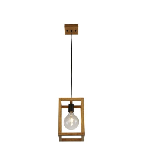 Square lampa wisząca 1-punktowa drewno/czarna 54741-1NA