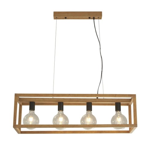 Square lampa wisząca 4-punktowa drewno/czarna 54741-4NA