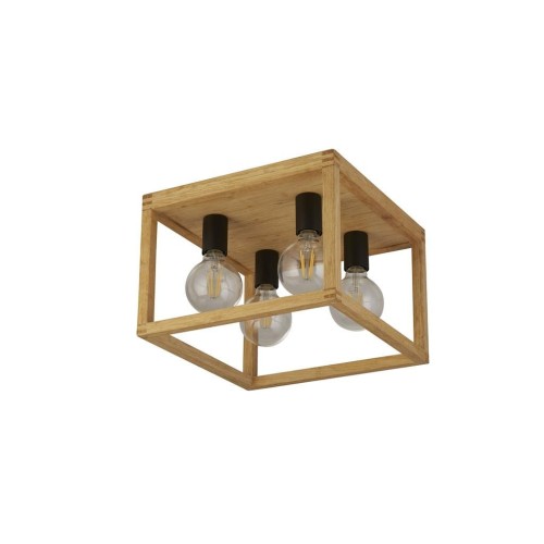 Square lampa sufitowa 4-punktowa drewno/czarna 54742-4NA