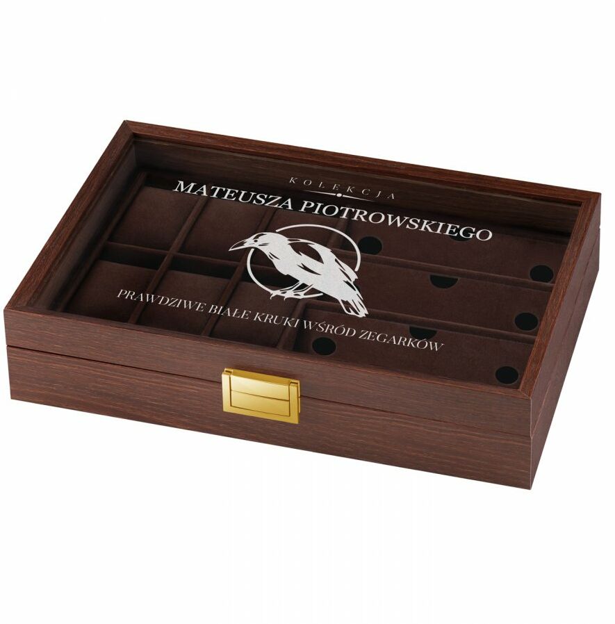 Szkatułka brązowa na zegarki i okulary z grawerem dla niego