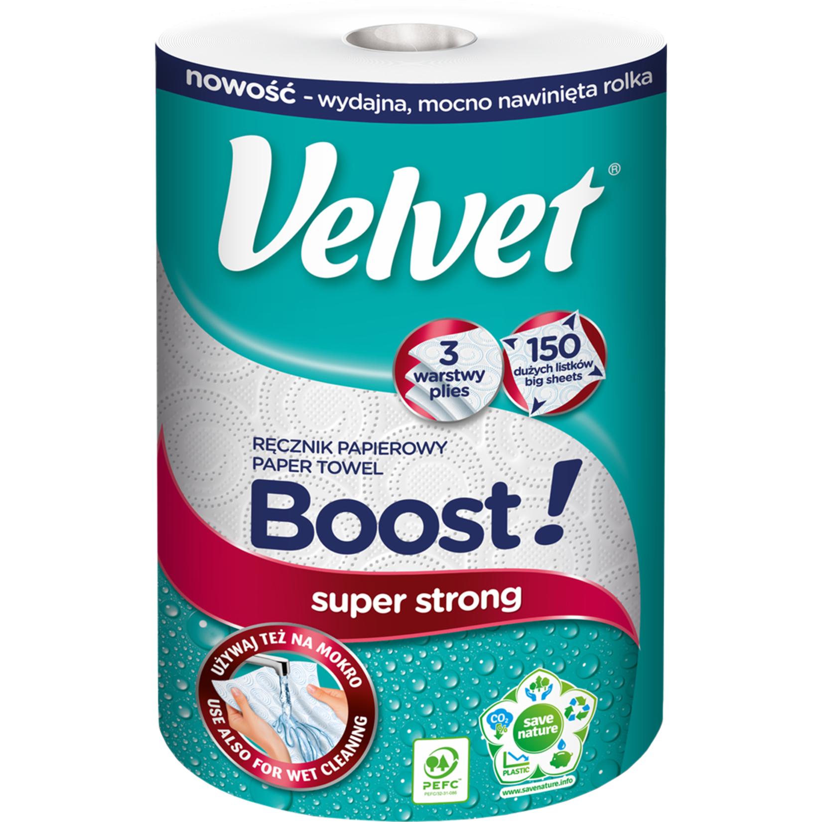 Reis VELVET-REC-BOOST - ręcznik papierowy Velvet Boost, aż 150 ogromnych i szerokich listków, pochłaniania wilgoć, odsącza tłuszcz.