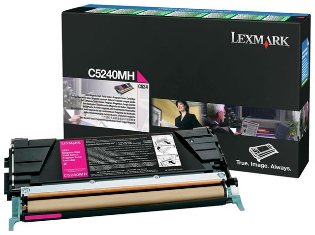 Oryginał Kaseta z tonerem Lexmark C5240MH do Lexmark C524 C534 | zwrotny | 5 000 str. | magenta Pudełko zastępcze