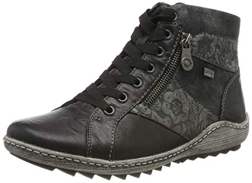 Remonte Damskie sztyblety R1497-45, Czarny czarny grafitowy asfalt 45, 37 EU