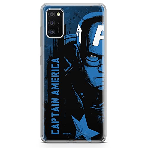 Etui Kapitan Ameryka 010 Marvel Nadruk pełny Granatowy Producent: Samsung, Model: A41