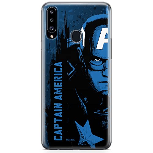 Etui Kapitan Ameryka 010 Marvel Nadruk pełny Granatowy Producent: Samsung, Model: A20S
