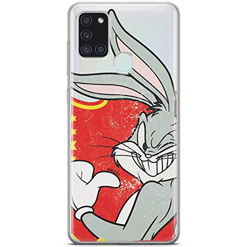 ERT GROUP etui na telefon Samsung A21s, case oryginalny i oficjalnie licencjonowany przez Looney Tunes, wzór Bugs 010, optymalnie dopasowane, plecki z TPU częściowo przeźroczyste