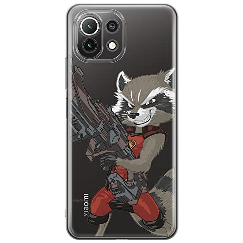 ERT GROUP etui na telefon Xiaomi 11 LITE 4G/5G, case oryginalny i oficjalnie licencjonowany przez Marvel, wzór Rocket 008, plecki z TPU częściowo przeźroczyste
