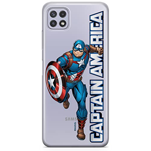 ERT GROUP etui na telefon Samsung A22 5G, case oryginalny i oficjalnie licencjonowany przez Marvel, wzór Kapitan Ameryka 030, optymalnie dopasowane, plecki z TPU częściowo przeźroczyste