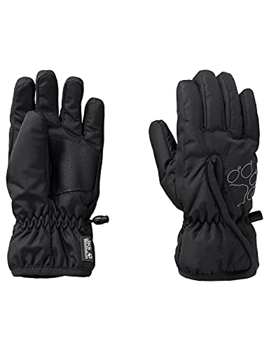 Jack Wolfskin Unisex dziecięce rękawiczki Easy Entry GLOVE K z palcami, czarne, 140