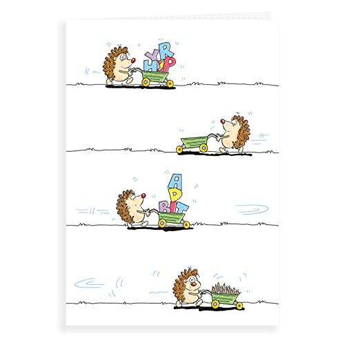 Humor zabawna kartka urodzinowa jeż litery - 18 x 12,7 cm - Regal Publishing