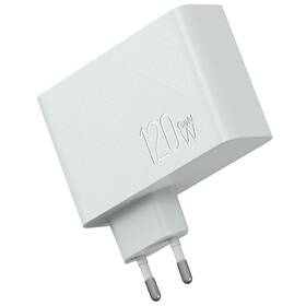 Ładowarka sieciowa WG GaN, 1xUSB, 2xUSB-C, 120W (10948) Biała