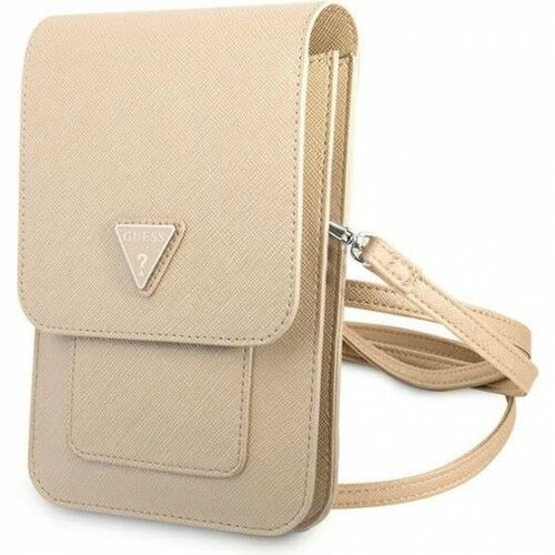 Guess Torebka uniwersalna / wsuwka Saffiano Triangle 100 x 160 mm, beżowy