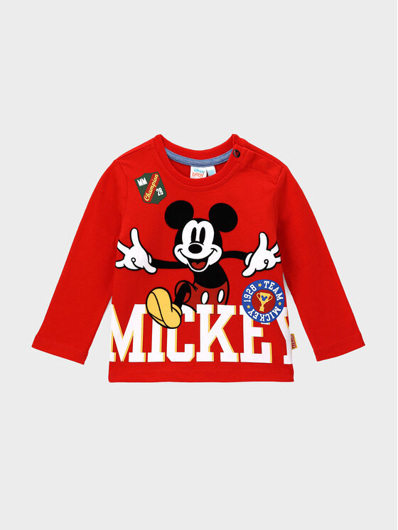 Original Marines Bluzka MICKEY MOUSE DCAV0617NM Czerwony Regular Fit
