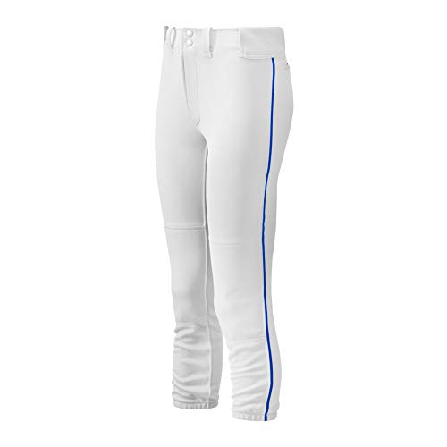 Mizuno Damskie spodnie z prążkowanymi nogawkami (białe/królewskie, średni)