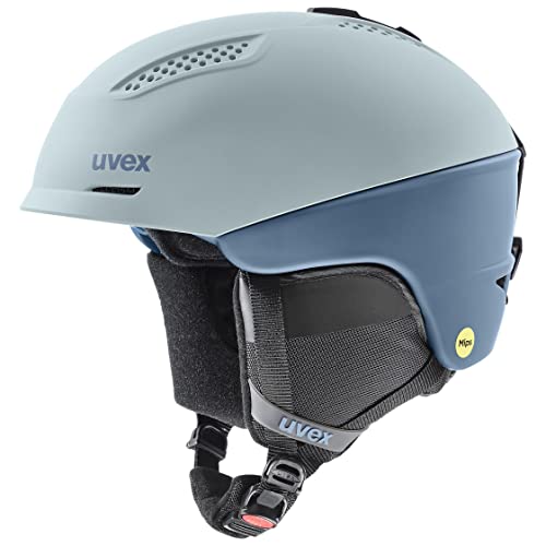 uvex ultra MIPS - kask narciarski unisex - system MIPS - indywidualna regulacja wielkości - glacier - stone blue matt - 51-55 cm