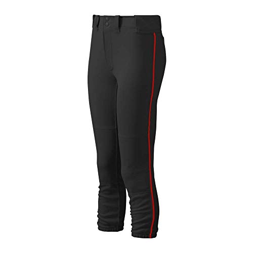 Mizuno Damskie spodnie z troczkiem (czarne/czerwone, duże)