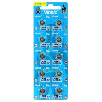 Vinnic BATERIE ALKALICZNE GUZIKOWE MINI G11/AG11/LR58 BLISTER 10 SZTUK L721F