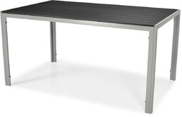 Edomator.pl Stół ogrodowy aluminiowy MODENA 150 - Srebrno-czarny
