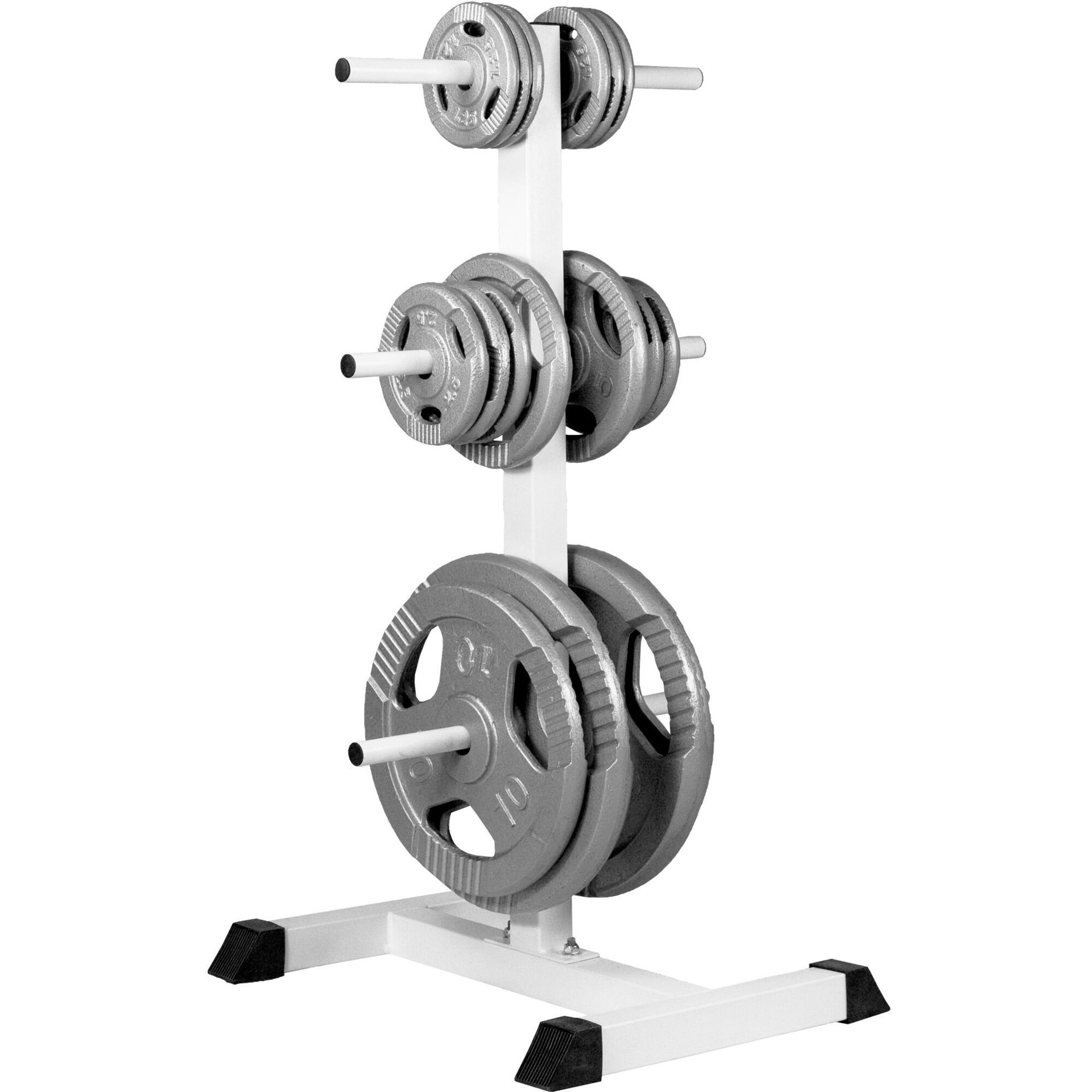 Gorilla Sports Stojak na obciążenia biały 117 cm