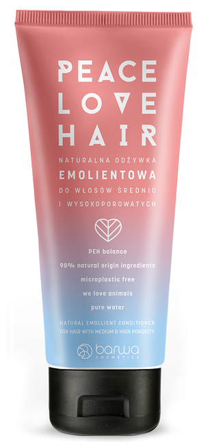 Barwa Peace Love Hair Naturalna odżywka emolientowa do włosów średnio i wysokoporowatych 180ml