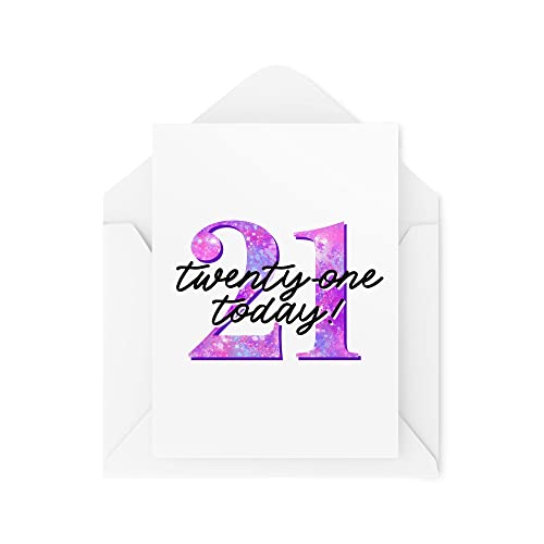 Śmieszne nowości kartki z życzeniami | 21 dzisiaj | urodziny dwadzieścia jeden siostra córka przyjaciel od mamy od taty zabawny żart | CBH1200