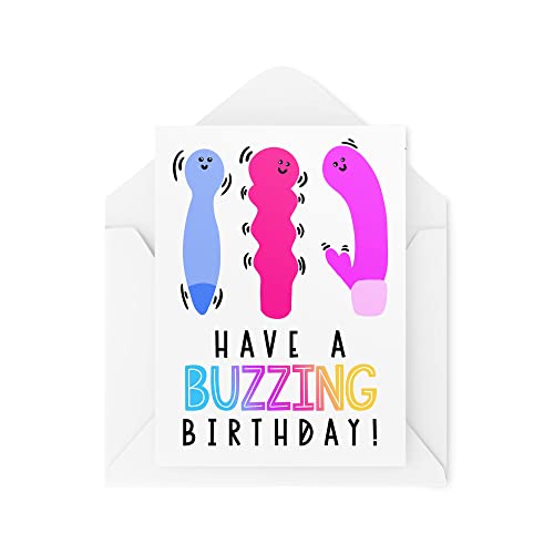 Śmieszne nowości kartki okolicznościowe | 'Have A Buzzing Birthday' | Urodziny dziewczyna żona przekomarzanie się najlepszy przyjaciel zabawny żart | CBH1254