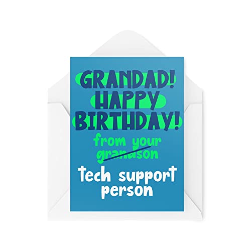 Śmieszne nowości kartki okolicznościowe | Happy Birthday From Your Grandson | Birthday Grandad Grandparent Banter Best Friend Funny Joke | CBH1252