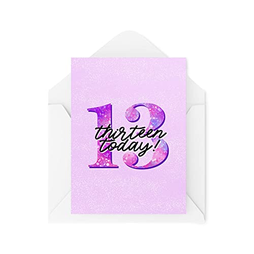 Śmieszne nowości kartki okolicznościowe | 13 dzisiaj | urodziny trzynaście siostra córka przyjaciel od mamy od taty zabawny żart | CBH1198