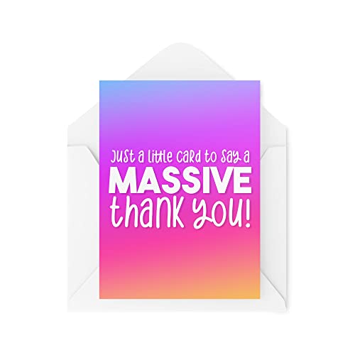 Śmieszne nowości kartki okolicznościowe | 'Just A Little Card To Say A Massive Thank You' | Kolegium Urodziny Biuro Walentynki Dziękuję | CBH1180