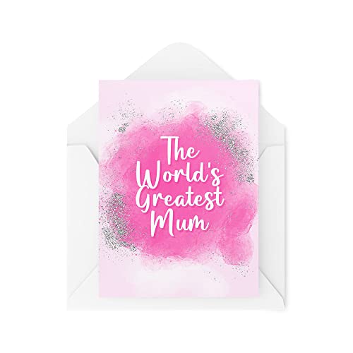 Śmieszne nowości kartki z życzeniami | The World's Greatest Mum | Urodziny Dzień Matki Mama Mama Matka Zabawny żart | CBH1204