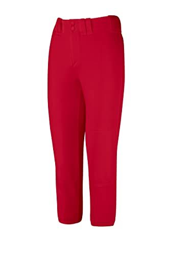 Mizuno Dorosłe damskie spodnie z niskim stanem Fastpitch Softball Czerwony XS