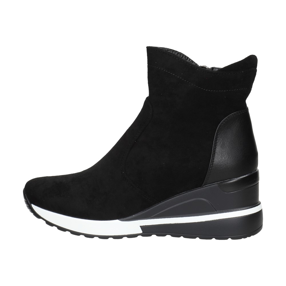 Czarne botki damskie, sneakersy na zimę na koturnie VINCEZA 10835 - Vinceza