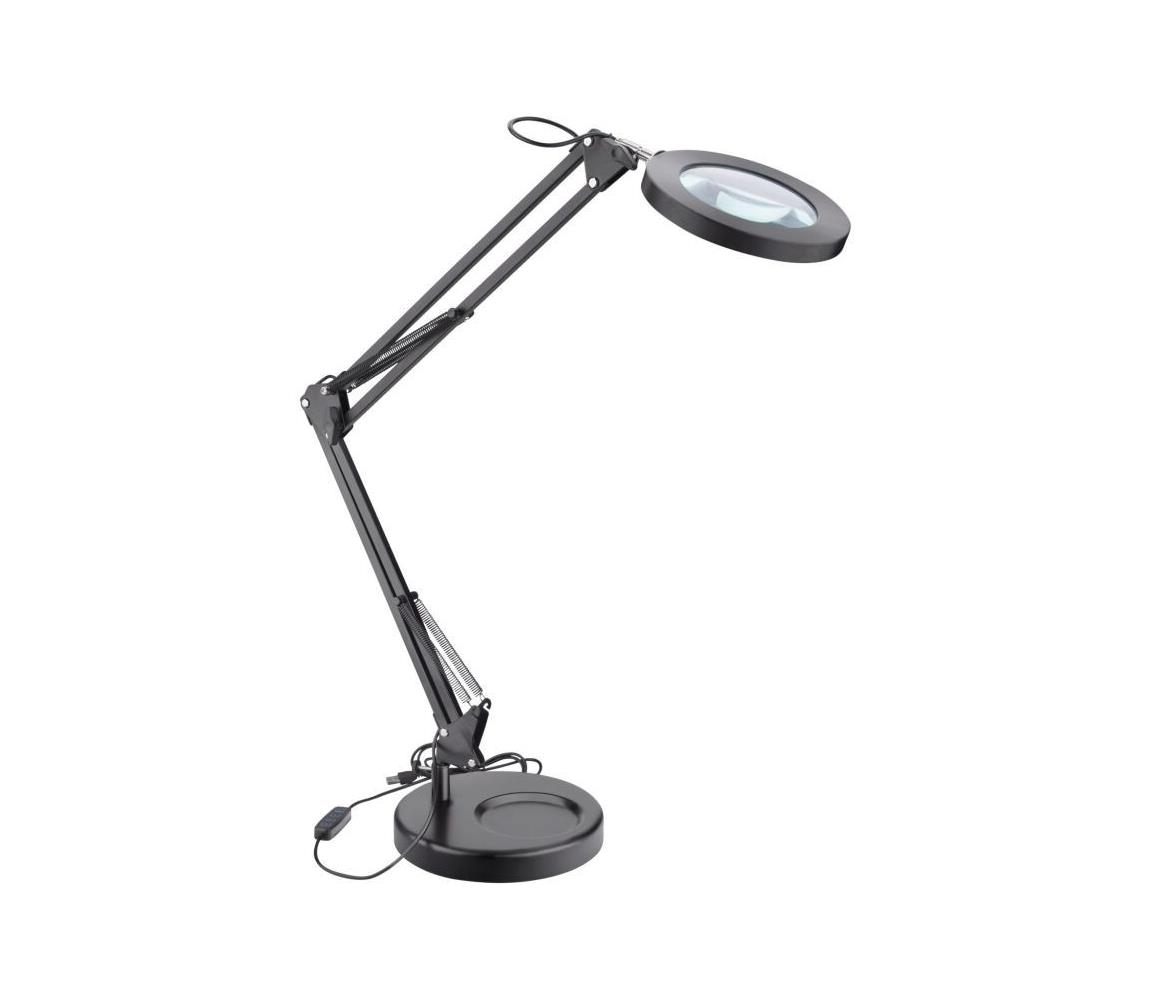 Extol - LED Ściemniana lampa stołowa z lupą LED/7W/5V 2900/4500/7500K czarna
