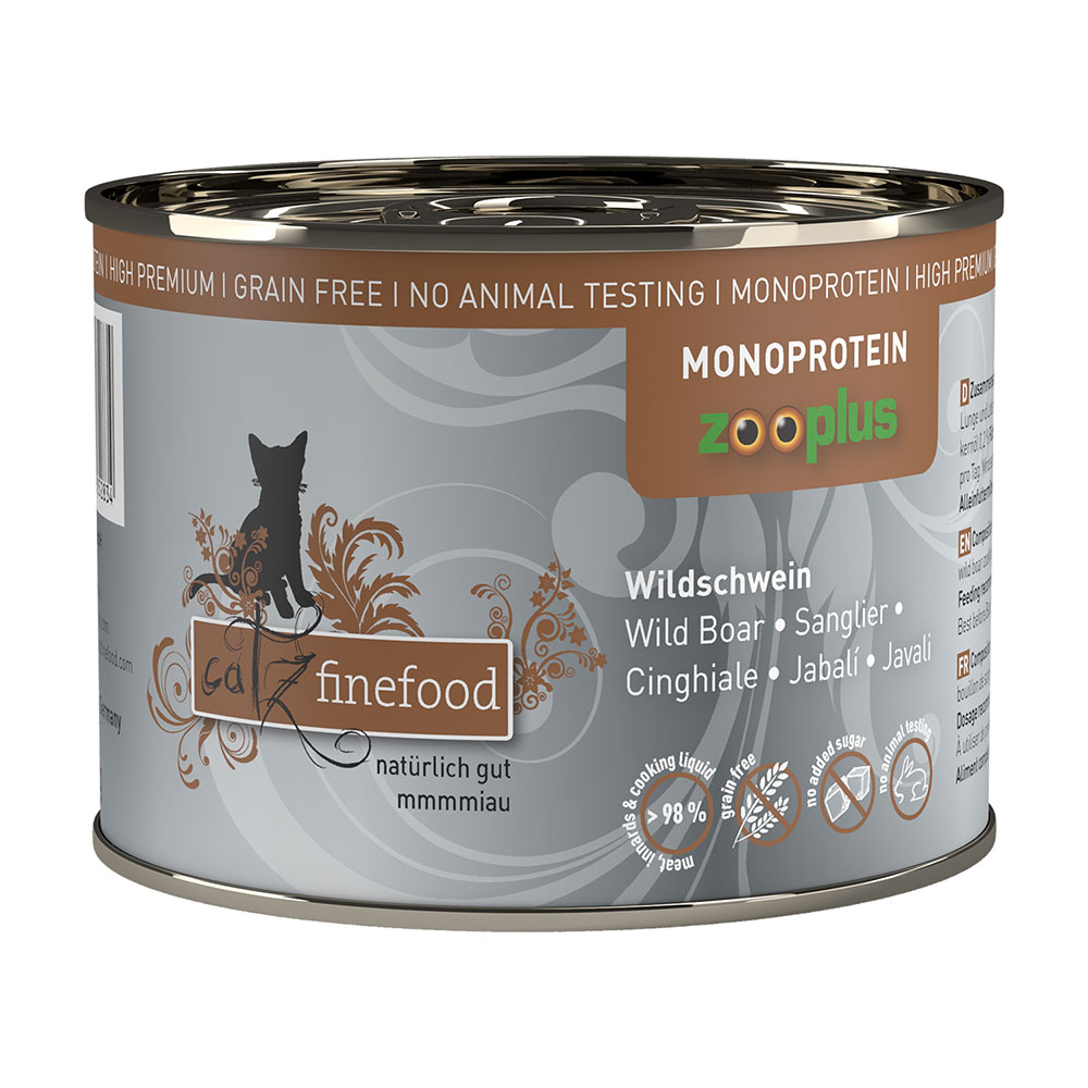 20 + 4 gratis! catz finefood karma mokra monoproteinowa zooplus, 24 x 200 g - Dzik