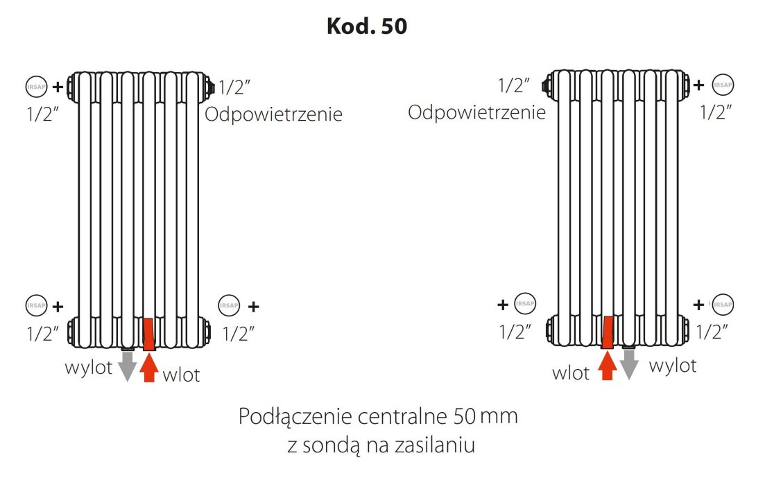 Irsap Tesi 3 Grzejnik pokojowy 200x45cm Transparentny loft grafit IRS-TES-3200-10 LOFT