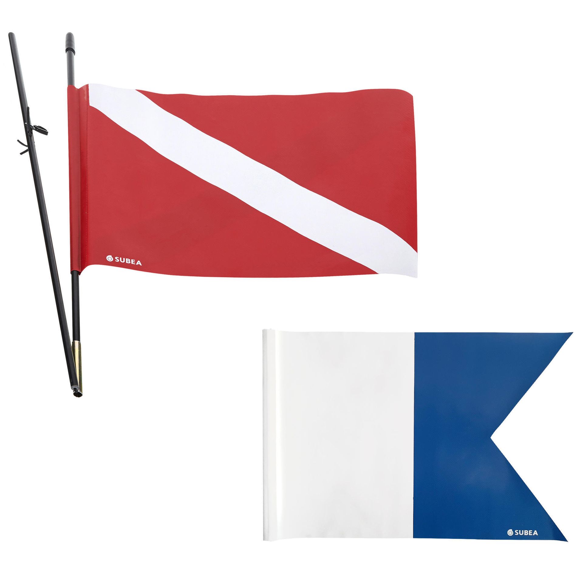 SUBEA Maszt + chorągiewka sygnaliz. do szczelnego plecaka i deski/bojki do łowiectwa Unisex  3583787887073