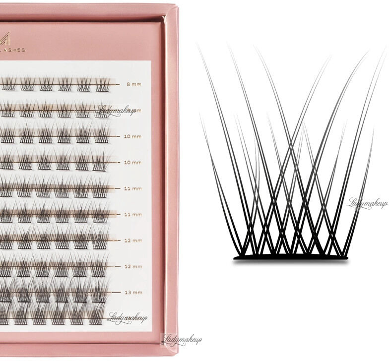 Many Beauty - Many Lashes - Master Box V-Lashes Intense - CC - Duży zestaw kępek do rzęs - 120 sztuk