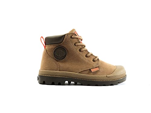 Palladium Pampa Hi Cuff WP Oz, modne buty dziecięce, Brązowy, 32 EU