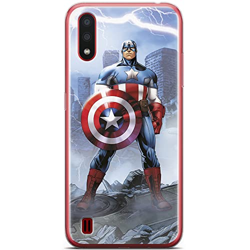 Etui Kapitan Ameryka 003 Marvel Nadruk pełny Niebieski Producent: Samsung, Model: A01