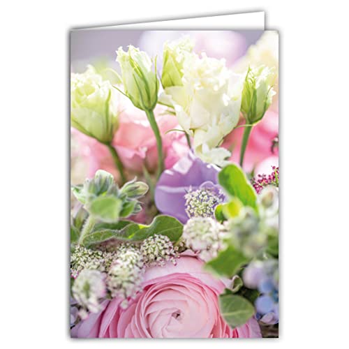 Afie 68-4008 Biała kartka wewnętrzna z kopertą - bukiet białych róż jaskier dla Ciebie Happy Birthday Happy Birthday Happy Party Mama Dziękujemy za gratulacje narodzin córki ślub