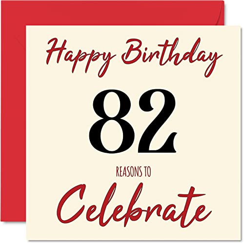 Zabawne kartki na 82. urodziny dla mężczyzn i kobiet – powody – kartka urodzinowa dla taty mamy dziadka babci babci wujka cioci 145 mm x 145 mm kartki okolicznościowe, kartka na 82. urodziny