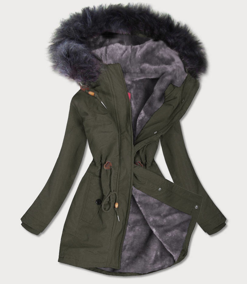 WODOODPORNA PARKA DAMSKA NA FUTERKU ARMY (M-933) - LHD
