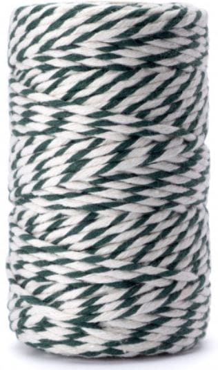 Nici wędliniarskie / przędza  100g kolor biało-zielony