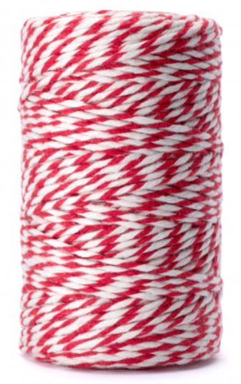 Nici wędliniarskie / przędza  100g kolor biało-czerwony