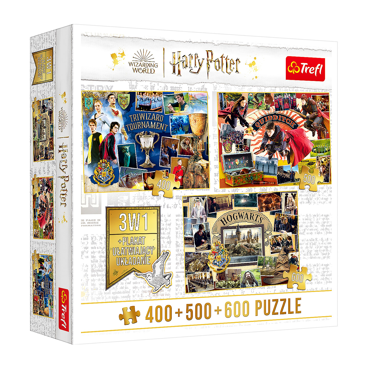 Puzzle 3w1 Harry Potter 2, 400, 500 i 600 elementów