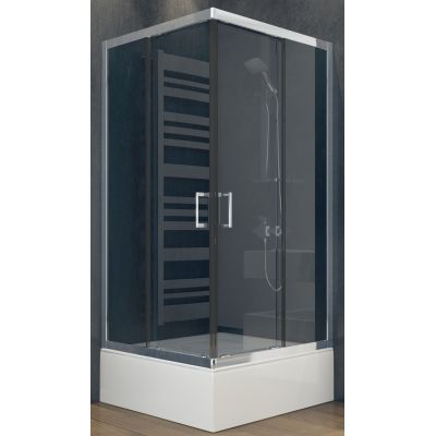 Besco Modern 165 kabina prysznicowa 80 cm kwadratowa chrom/szkło grafitowe MK-80-165-G